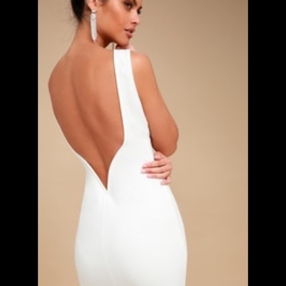 Lulus White Backless Midi Dress